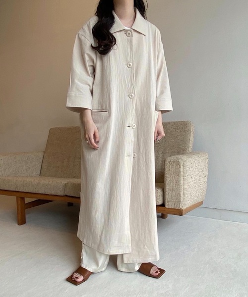 lawgy（ラウジー）の「airy outer op（ワンピース・レディース・ライトベージュ/キャメル/ホワイト・FREE）」の13枚目の写真