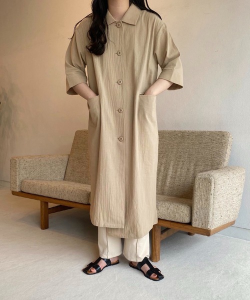 lawgy（ラウジー）の「airy outer op（ワンピース・レディース・ライトベージュ/キャメル/ホワイト・FREE）」の16枚目の写真