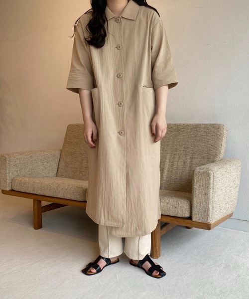 lawgy（ラウジー）の「airy outer op（ワンピース・レディース・ライトベージュ/キャメル/ホワイト・FREE）」の17枚目の写真