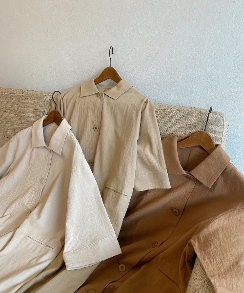 lawgy（ラウジー）の「airy outer op（ワンピース・レディース・ライトベージュ/キャメル/ホワイト・FREE）」の10枚目の写真