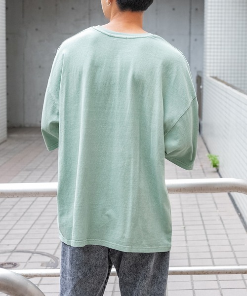 PairPair（ペアペア）の「ピグメント刺繍ロゴT(ユニセックス)（Tシャツ/カットソー・レディース・ライトグリーン/ライトブラウン/スミクロ/グレイッシュベージュ・MEDIUM/LARGE）」の8枚目の写真