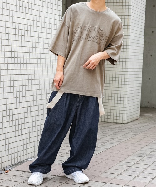 PairPair（ペアペア）の「ピグメント刺繍ロゴT(ユニセックス)（Tシャツ/カットソー・レディース・ライトグリーン/ライトブラウン/スミクロ/グレイッシュベージュ・MEDIUM/LARGE）」の18枚目の写真