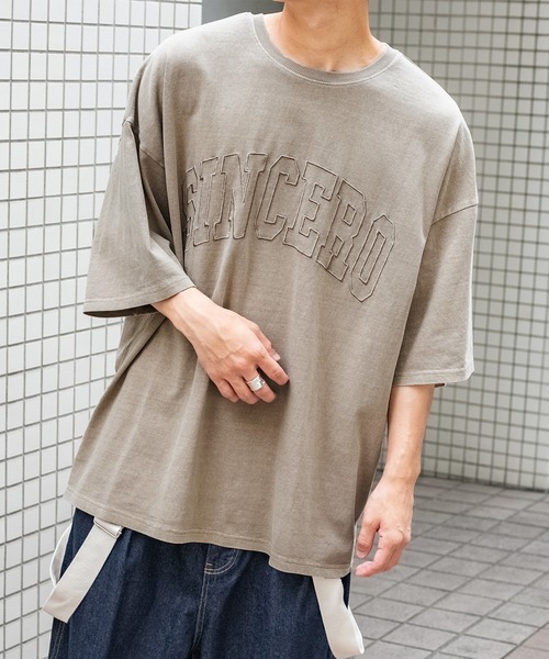 PairPair（ペアペア）の「ピグメント刺繍ロゴT(ユニセックス)（Tシャツ/カットソー・レディース・ライトグリーン/ライトブラウン/スミクロ/グレイッシュベージュ・MEDIUM/LARGE）」の19枚目の写真