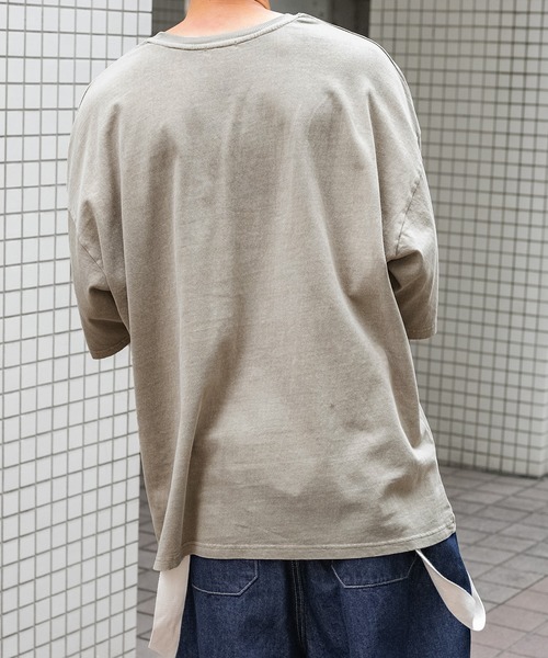 PairPair（ペアペア）の「ピグメント刺繍ロゴT(ユニセックス)（Tシャツ/カットソー・レディース・ライトグリーン/ライトブラウン/スミクロ/グレイッシュベージュ・MEDIUM/LARGE）」の21枚目の写真