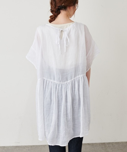 PUAL CE CIN（ピュアルセシン）の「【Du noir】ラミー後ろリボンブラウス（シャツ/ブラウス・レディース・ホワイト/ブラック/ライトグレー/ベージュ・FREE）」の18枚目の写真