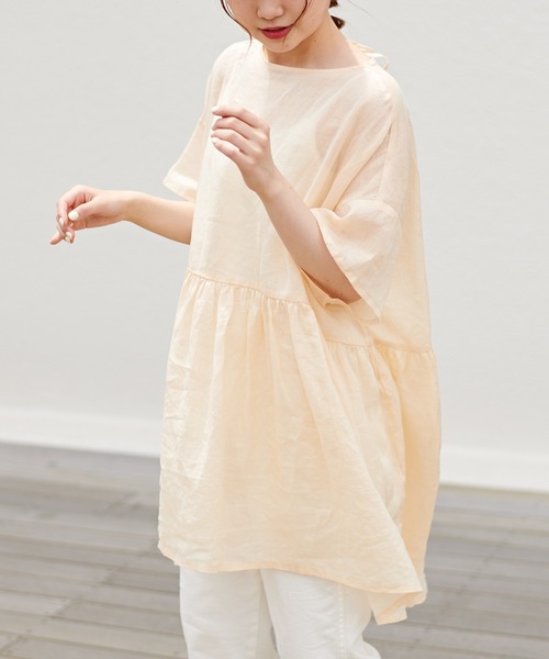 PUAL CE CIN（ピュアルセシン）の「【Du noir】ラミー後ろリボンブラウス（シャツ/ブラウス・レディース・ホワイト/ブラック/ライトグレー/ベージュ・FREE）」の6枚目の写真