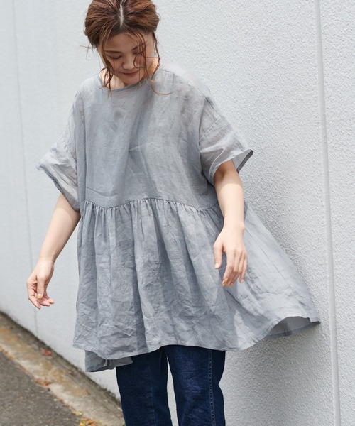 PUAL CE CIN（ピュアルセシン）の「【Du noir】ラミー後ろリボンブラウス（シャツ/ブラウス・レディース・ホワイト/ブラック/ライトグレー/ベージュ・FREE）」の21枚目の写真