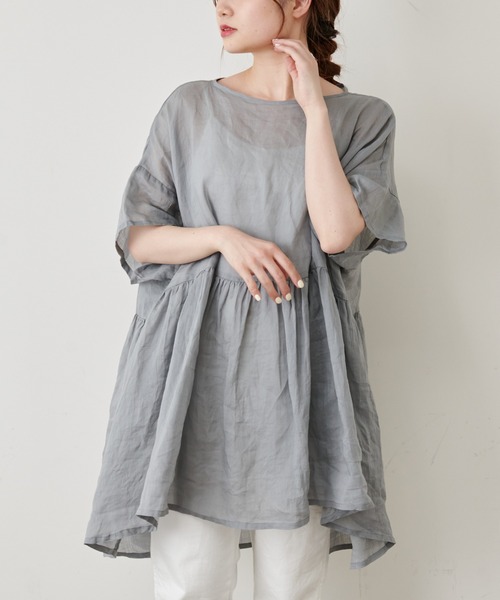 PUAL CE CIN（ピュアルセシン）の「【Du noir】ラミー後ろリボンブラウス（シャツ/ブラウス・レディース・ホワイト/ブラック/ライトグレー/ベージュ・FREE）」の22枚目の写真