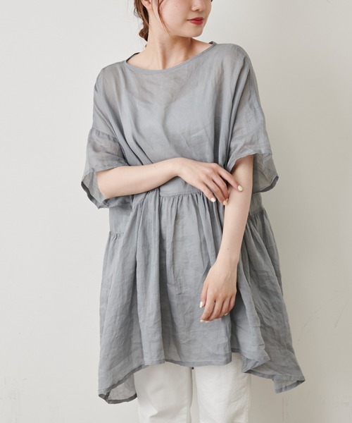 PUAL CE CIN（ピュアルセシン）の「【Du noir】ラミー後ろリボンブラウス（シャツ/ブラウス・レディース・ホワイト/ブラック/ライトグレー/ベージュ・FREE）」の8枚目の写真