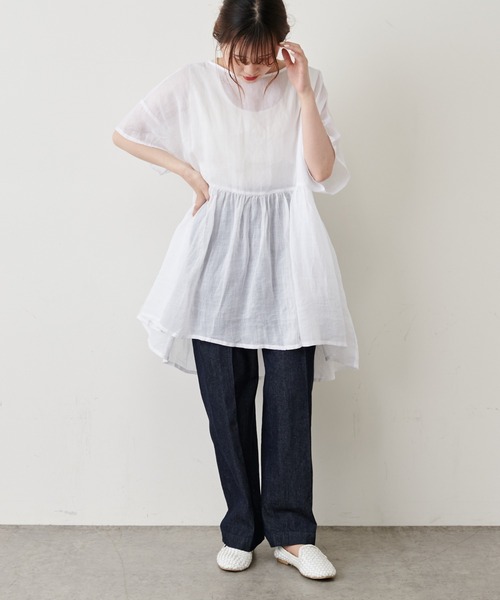 PUAL CE CIN（ピュアルセシン）の「【Du noir】ラミー後ろリボンブラウス（シャツ/ブラウス・レディース・ホワイト/ブラック/ライトグレー/ベージュ・FREE）」の5枚目の写真