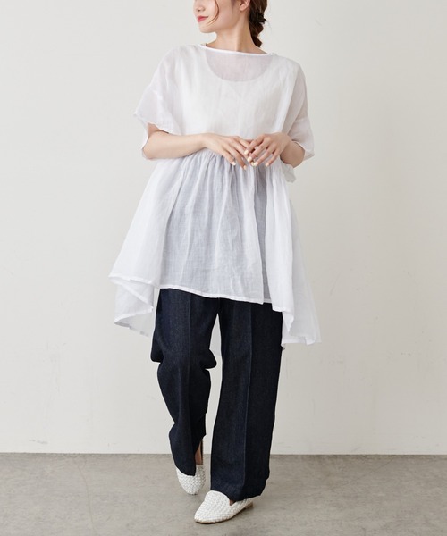 PUAL CE CIN（ピュアルセシン）の「【Du noir】ラミー後ろリボンブラウス（シャツ/ブラウス・レディース・ホワイト/ブラック/ライトグレー/ベージュ・FREE）」の19枚目の写真