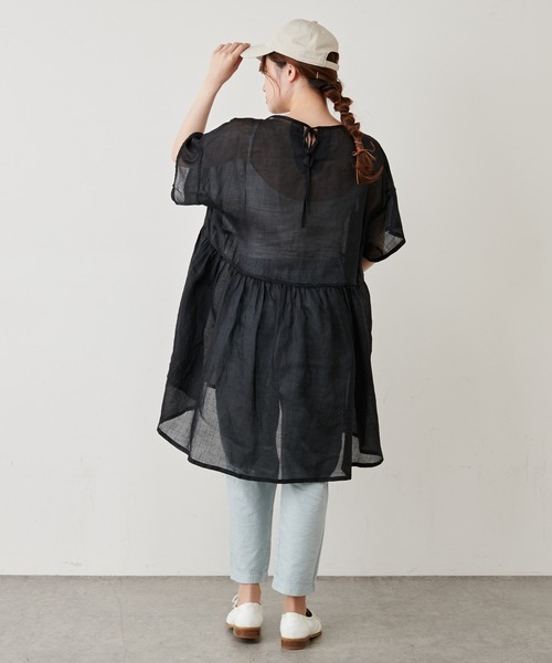 PUAL CE CIN（ピュアルセシン）の「【Du noir】ラミー後ろリボンブラウス（シャツ/ブラウス・レディース・ホワイト/ブラック/ライトグレー/ベージュ・FREE）」の10枚目の写真