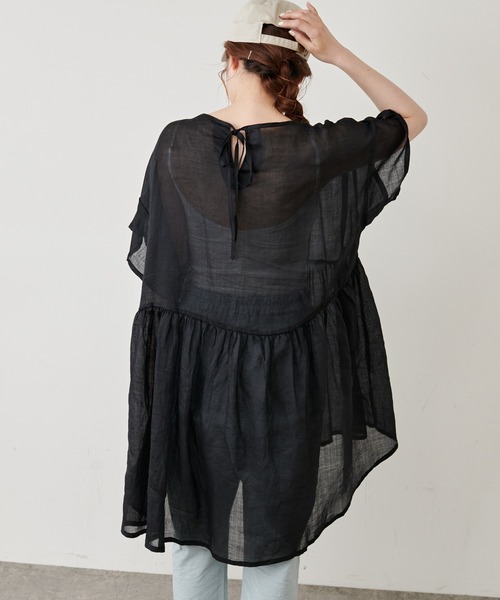 PUAL CE CIN（ピュアルセシン）の「【Du noir】ラミー後ろリボンブラウス（シャツ/ブラウス・レディース・ホワイト/ブラック/ライトグレー/ベージュ・FREE）」の17枚目の写真