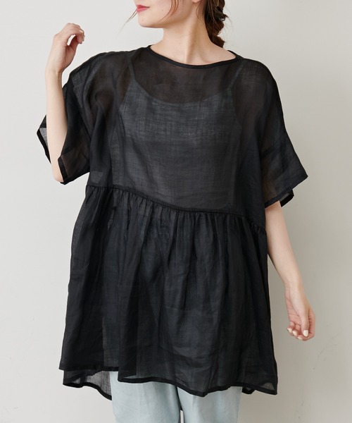 PUAL CE CIN（ピュアルセシン）の「【Du noir】ラミー後ろリボンブラウス（シャツ/ブラウス・レディース・ホワイト/ブラック/ライトグレー/ベージュ・FREE）」の9枚目の写真