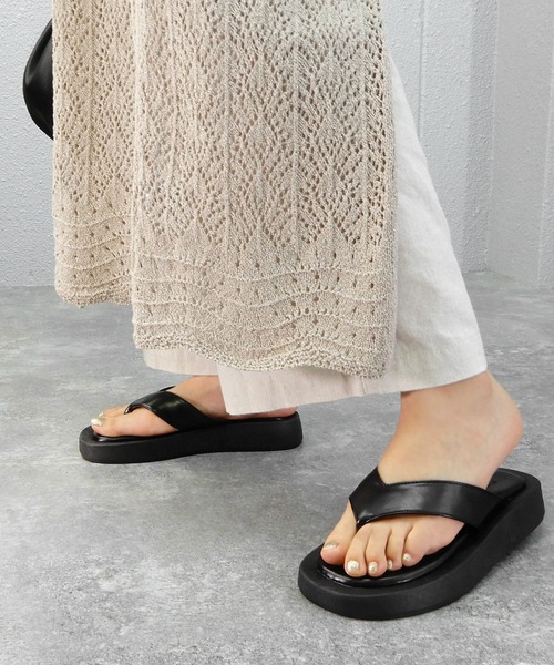 alala（アララ）の「厚底トングサンダル（サンダル・レディース・ベージュ/ホワイト/ブラック/ブラウン系・S/M/L/LL）」の18枚目の写真