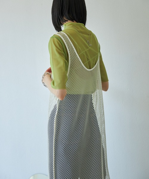 VACANCY（ヴァカンシー）の「メッシュベスト2wayワンピース（ワンピース・レディース・ブラック/ナチュラル・FREE）」の6枚目の写真