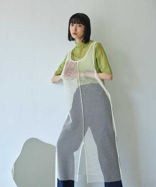 VACANCY（ヴァカンシー）の「メッシュベスト2wayワンピース（ワンピース・レディース・ブラック/ナチュラル・FREE）」の21枚目の写真