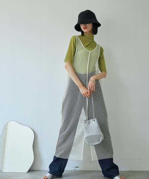 VACANCY（ヴァカンシー）の「メッシュベスト2wayワンピース（ワンピース・レディース・ブラック/ナチュラル・FREE）」の16枚目の写真