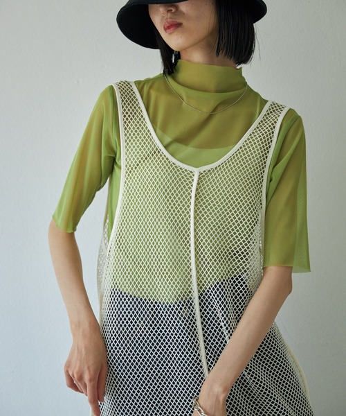 VACANCY（ヴァカンシー）の「メッシュベスト2wayワンピース（ワンピース・レディース・ブラック/ナチュラル・FREE）」の19枚目の写真