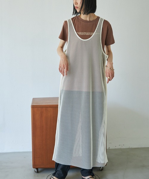 VACANCY（ヴァカンシー）の「メッシュベスト2wayワンピース（ワンピース・レディース・ブラック/ナチュラル・FREE）」の4枚目の写真