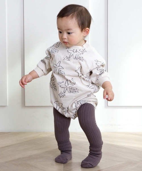 MAKE YOUR DAY（メイクユアデイ）の「お星さま総柄ロンパース■70.80cm（ロンパース・キッズ・アイボリー/グレー・70/80）」の6枚目の写真