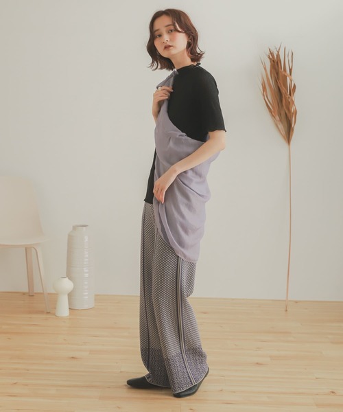 SENSE OF PLACE by URBAN RESEARCH（センスオブプレイスバイアーバンリサーチ）の「ヨウリュウシアーアンサンブル（アンサンブル・レディース・ブラック/オフホワイト/ラベンダー・ONE）」の11枚目の写真