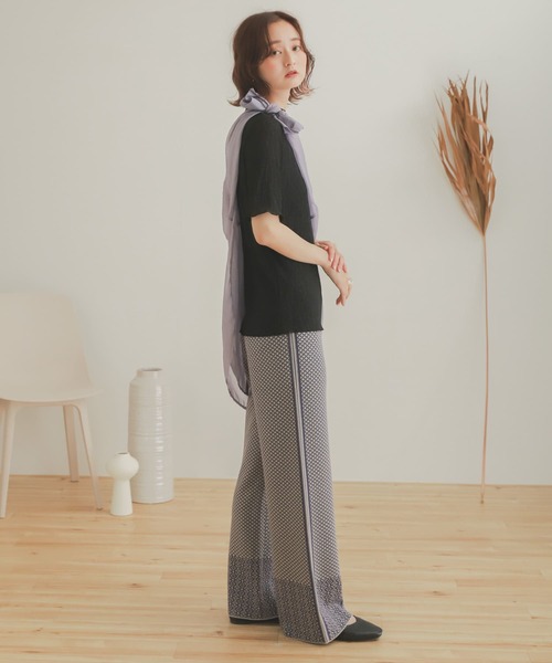 SENSE OF PLACE by URBAN RESEARCH（センスオブプレイスバイアーバンリサーチ）の「ヨウリュウシアーアンサンブル（アンサンブル・レディース・ブラック/オフホワイト/ラベンダー・ONE）」の17枚目の写真