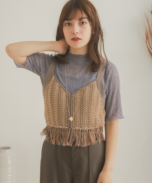 SENSE OF PLACE by URBAN RESEARCH（センスオブプレイスバイアーバンリサーチ）の「ヨウリュウシアーアンサンブル（アンサンブル・レディース・ブラック/オフホワイト/ラベンダー・ONE）」の12枚目の写真