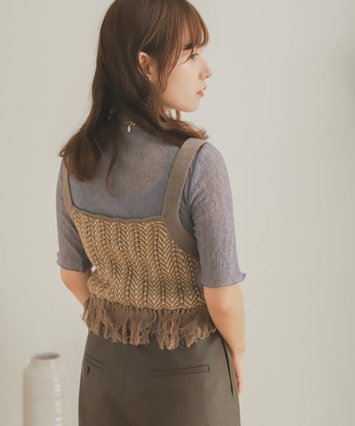 SENSE OF PLACE by URBAN RESEARCH（センスオブプレイスバイアーバンリサーチ）の「ヨウリュウシアーアンサンブル（アンサンブル・レディース・ブラック/オフホワイト/ラベンダー・ONE）」の18枚目の写真