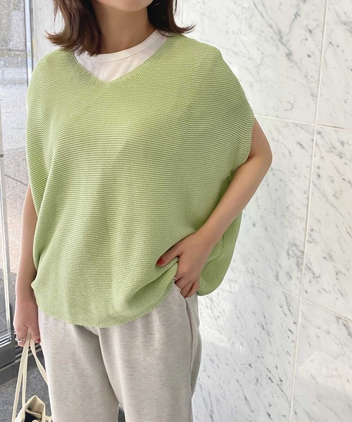 KOBE LETTUCE(コウベレタス)の「レーヨン混ビッグシルエットコクーンサマーニットトップス(ニット/セーター・レディース・ベージュ系その他/ブルー系その他/ピンク/ブラック/オフホワイト/ブラウン系その他/ミント/モカ/ブラック系/ベージュ系/ホワイト/ライラック・FREE)」の19枚目の写真