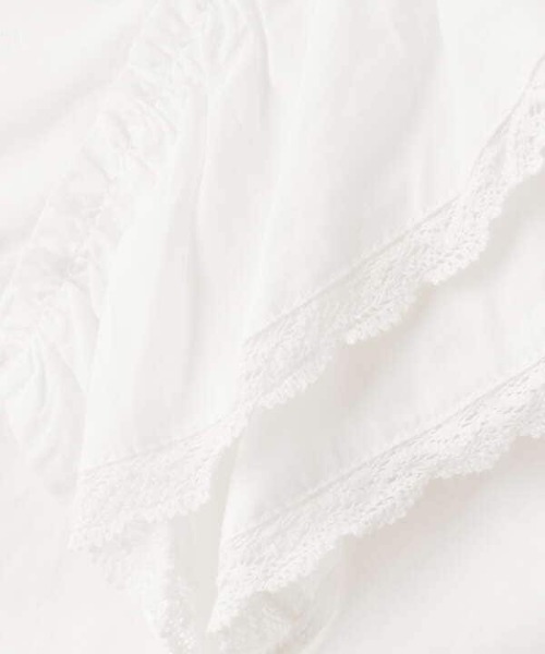 N.（N. Natural Beauty Basic）（エヌエヌナチュラルビューティーベーシック）の「コットンレースフリルスリーブブラウス（シャツ/ブラウス・レディース・ブラック/ホワイト・MEDIUM）」の15枚目の写真