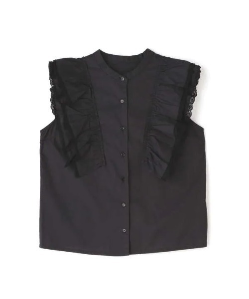 N.（N. Natural Beauty Basic）（エヌエヌナチュラルビューティーベーシック）の「コットンレースフリルスリーブブラウス（シャツ/ブラウス・レディース・ブラック/ホワイト・MEDIUM）」の14枚目の写真