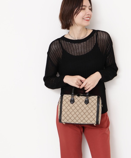 N.（N. Natural Beauty Basic）（エヌエヌナチュラルビューティーベーシック）の「◆モノグラムミニボストンバッグ（ボストンバッグ・レディース・ベージュ系その他/ブラック系その他・ﾌﾘ-）」の20枚目の写真