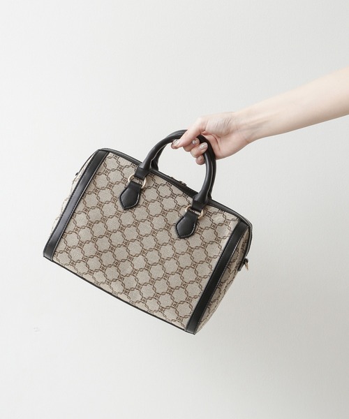 N.（N. Natural Beauty Basic）（エヌエヌナチュラルビューティーベーシック）の「◆モノグラムミニボストンバッグ（ボストンバッグ・レディース・ベージュ系その他/ブラック系その他・ﾌﾘ-）」の17枚目の写真