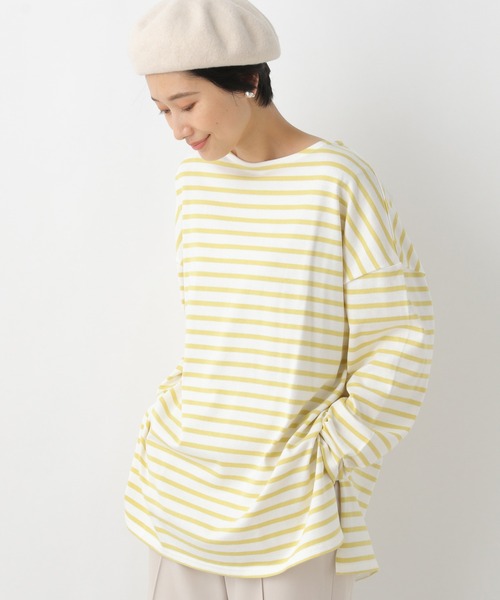 LEPSIM（レプシィム）の「ボーダーＢＩＧロンT長袖　959132（Tシャツ/カットソー・レディース・ブラック/オレンジ/ブラウン/オフホワイト/モカ/イエロー/ブラック系その他・FREE）」の6枚目の写真