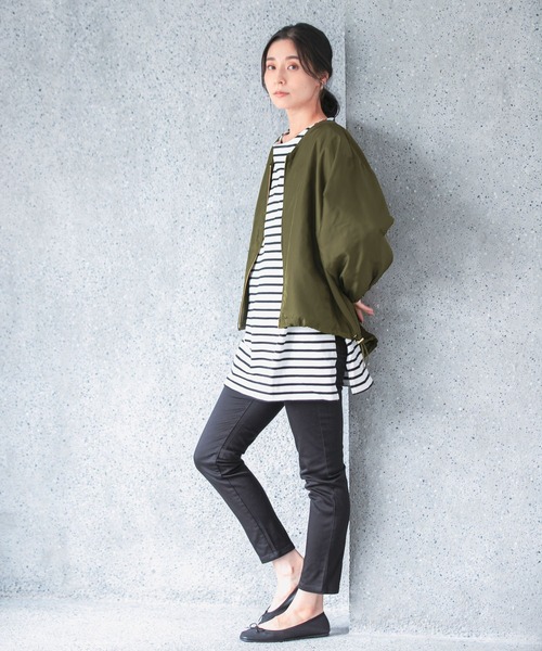 LEPSIM（レプシィム）の「ボーダーＢＩＧロンT長袖　959132（Tシャツ/カットソー・レディース・ブラック/オレンジ/ブラウン/オフホワイト/モカ/イエロー/ブラック系その他・FREE）」の8枚目の写真