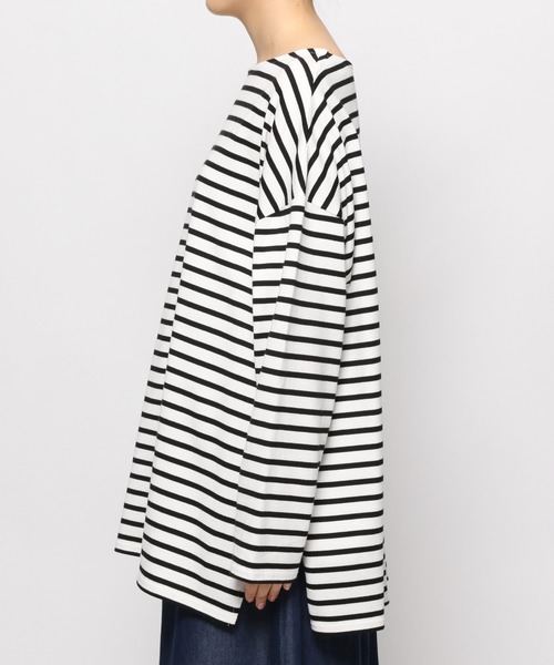 LEPSIM（レプシィム）の「ボーダーＢＩＧロンT長袖　959132（Tシャツ/カットソー・レディース・ブラック/オレンジ/ブラウン/オフホワイト/モカ/イエロー/ブラック系その他・FREE）」の22枚目の写真