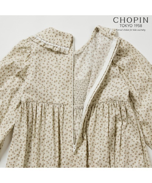 セール ビッグ襟スモッキングワンピース ワンピース Chopin ショパン のファッション