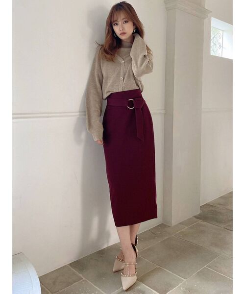 RESEXXY（リゼクシー）の「ベルトリボンペンシルスカート（スカート・レディース・ブラック/ベージュ/グリーン/ワイン・FREE）」の15枚目の写真