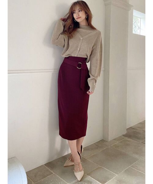 RESEXXY（リゼクシー）の「ベルトリボンペンシルスカート（スカート・レディース・ブラック/ベージュ/グリーン/ワイン・FREE）」の18枚目の写真