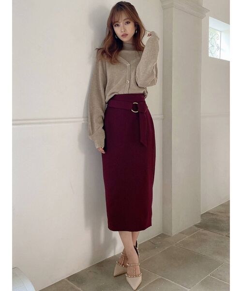 RESEXXY（リゼクシー）の「ベルトリボンペンシルスカート（スカート・レディース・ブラック/ベージュ/グリーン/ワイン・FREE）」の19枚目の写真