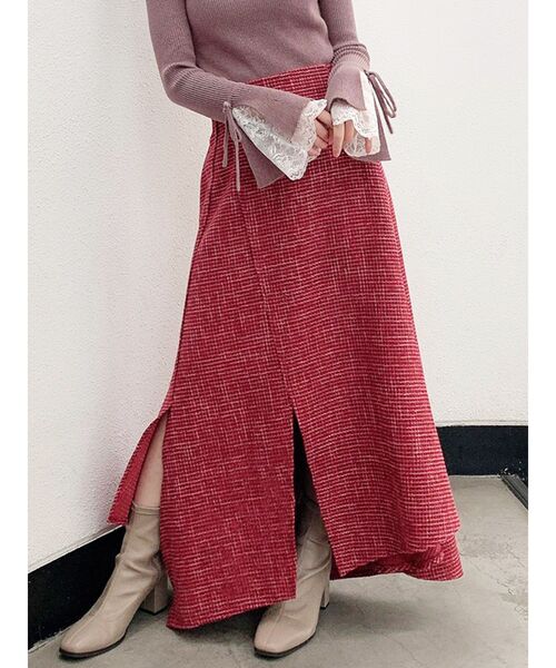 dazzlin（ダズリン）の「スリットアソートフレアスカート（スカート・レディース・グレー/レッド/ブラウン・SMALL/MEDIUM）」の3枚目の写真