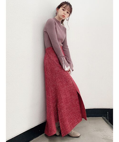 dazzlin（ダズリン）の「スリットアソートフレアスカート（スカート・レディース・グレー/レッド/ブラウン・SMALL/MEDIUM）」の13枚目の写真