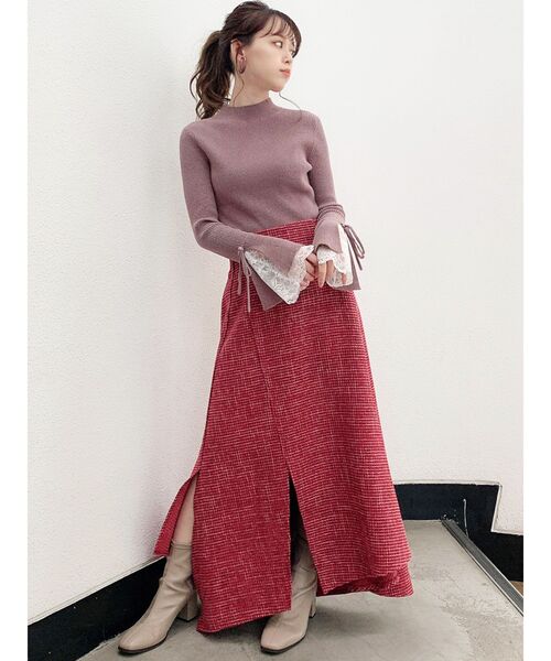 dazzlin（ダズリン）の「スリットアソートフレアスカート（スカート・レディース・グレー/レッド/ブラウン・SMALL/MEDIUM）」の4枚目の写真