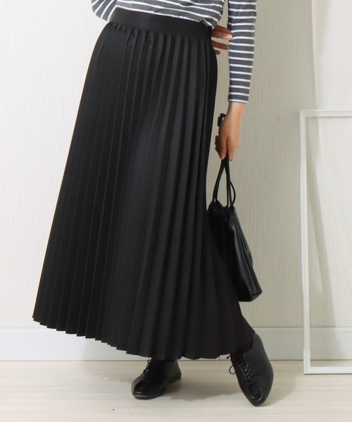 libelle more（リベル モア）の「起毛ツイル　アコーディオンプリーツスカート（スカート・レディース・ブラック/モカ/ライトカーキ/グレイッシュベージュ・M/L）」の2枚目の写真