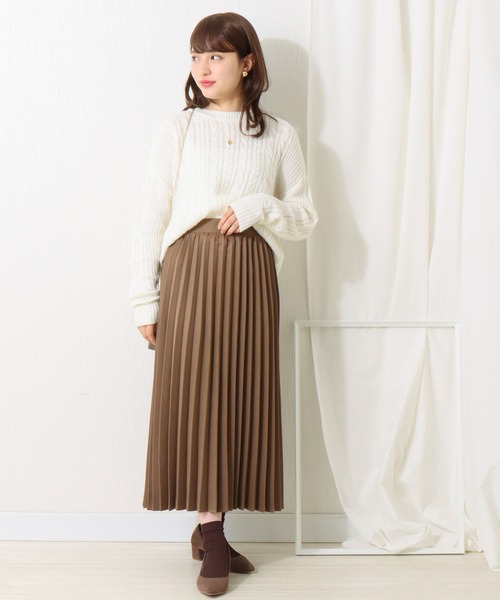 libelle more（リベル モア）の「起毛ツイル　アコーディオンプリーツスカート（スカート・レディース・ブラック/モカ/ライトカーキ/グレイッシュベージュ・M/L）」の15枚目の写真