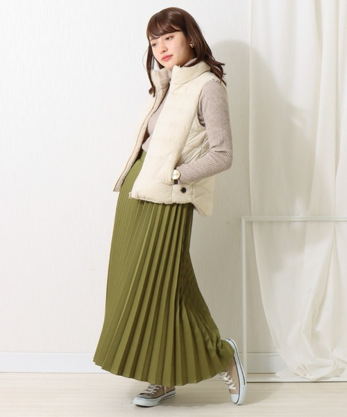libelle more（リベル モア）の「起毛ツイル　アコーディオンプリーツスカート（スカート・レディース・ブラック/モカ/ライトカーキ/グレイッシュベージュ・M/L）」の6枚目の写真