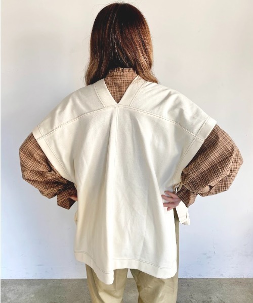 nemne store(ネンネストア)の「秋の香りのサイドリボンVネックベスト(ベスト・レディース・ブルー/アイボリー/スミクロ・フリー)」の14枚目の写真
