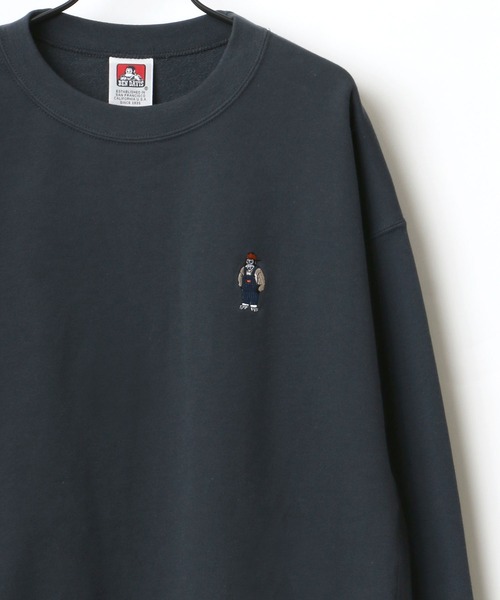 BEN DAVIS(ベンデイビス)の「BEN DAVIS/ベンデイビス ビッグシルエット ワンポイント ミニゴリラ刺繍 スウェット トレーナー(スウェット・メンズ・グリーン/ブルー/ライトグレー/チャコールグレー・M/L/XL)」の3枚目の写真