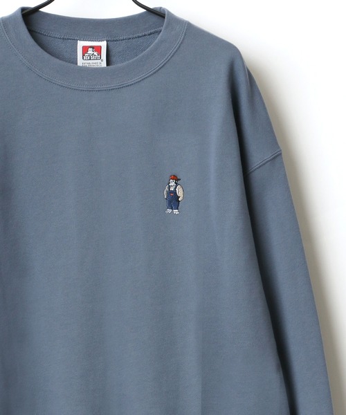 BEN DAVIS(ベンデイビス)の「BEN DAVIS/ベンデイビス ビッグシルエット ワンポイント ミニゴリラ刺繍 スウェット トレーナー(スウェット・メンズ・グリーン/ブルー/ライトグレー/チャコールグレー・M/L/XL)」の2枚目の写真